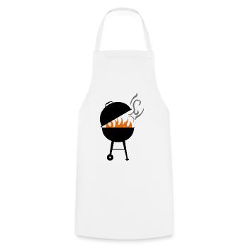 Grill - Cooking Apron - white - Front - AI Model Male 185 dark (185cm)