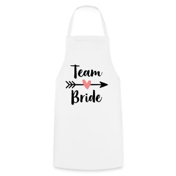 Team Bride heart cupid arrow hen party - Cooking Apron - white - Front - AI Model Male 185 dark (185cm)