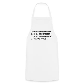 Geek - Cooking Apron - white - Front - AI Model Male 185 dark (185cm)