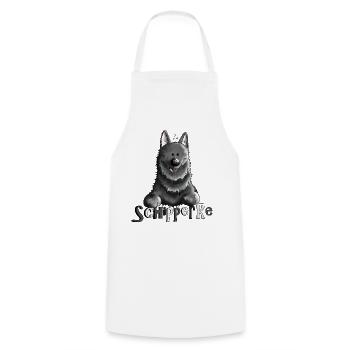 Pfiffiger Schipperke - Hund - Kochschürze - Weiß - Vorne - AI Model Male 185 dark (185cm)