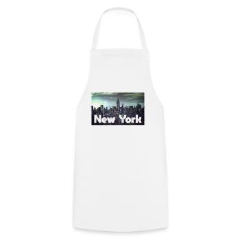 New York City - Cooking Apron - white - Front - AI Model Male 185 dark (185cm)