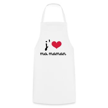 J'aime ma Maman - Tablier de cuisine - blanc - Devant - AI Model Male 185 dark (185cm)