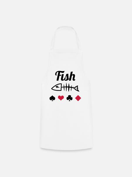 Poker : Fish - Tablier de cuisine - blanc