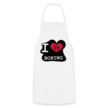 I Love Boxing - Kochschürze - Weiß - Vorne - AI Model Male 185 dark (185cm)