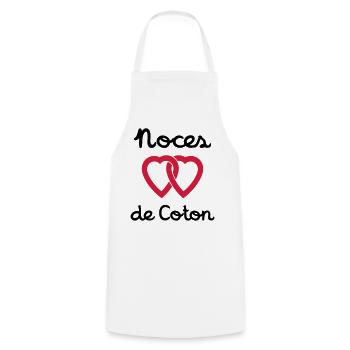 Noces de Coton - Tablier de cuisine - blanc - Devant - AI Model Male 185 dark (185cm)