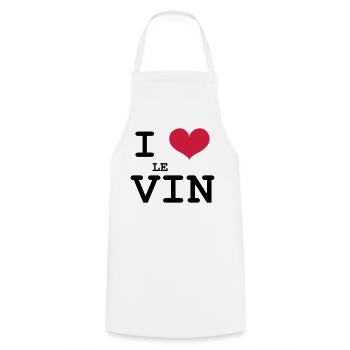 I Love le Vin - Tablier de cuisine - blanc - Devant - AI Model Male 185 dark (185cm)