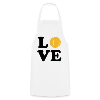 Love Tennis - Tablier de cuisine - blanc - Devant - AI Model Male 185 dark (185cm)