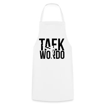 taekwondo - Kochschürze - Weiß - Vorne - AI Model Male 185 dark (185cm)