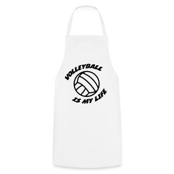 Volleyball - Cooking Apron - white - Front - AI Model Male 185 dark (185cm)