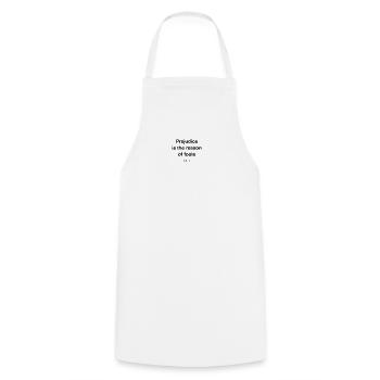 HQ Prejudice is the black 79f5c9f8b92a7cd3604ed8c6 - Cooking Apron - white - Front - AI Model Male 185 dark (185cm)