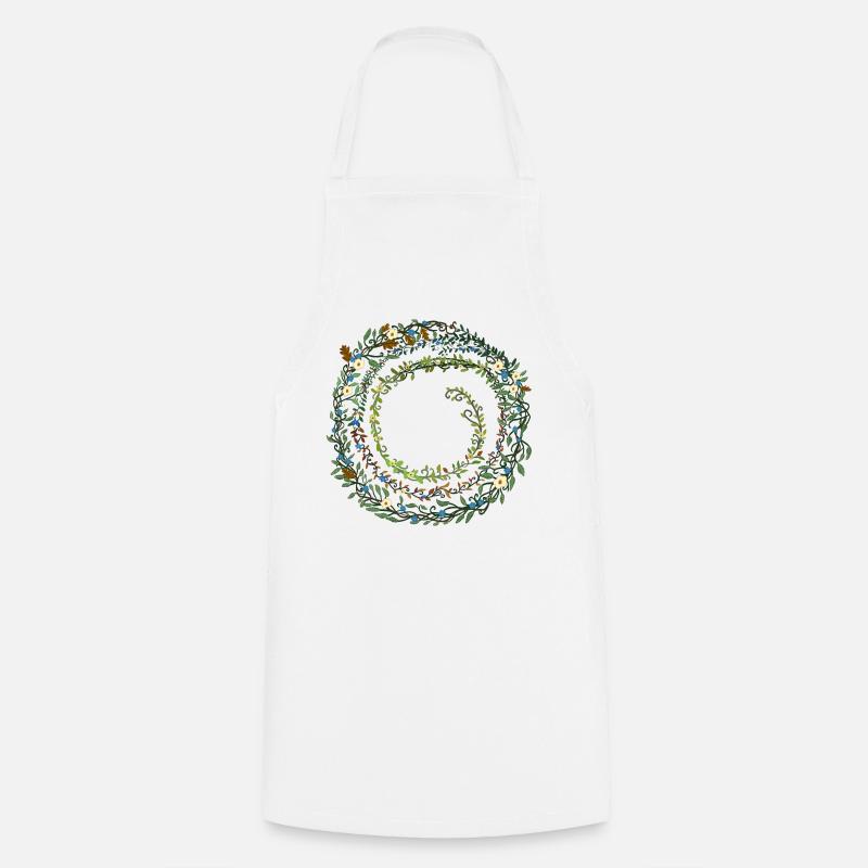 feuilles - Tablier de cuisine - blanc