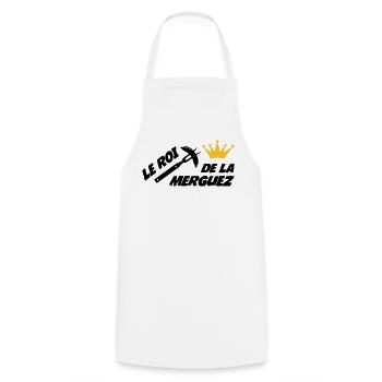 Le Roi de la Merguez ! - Tablier de cuisine - blanc - Devant - AI Model Male 185 dark (185cm)