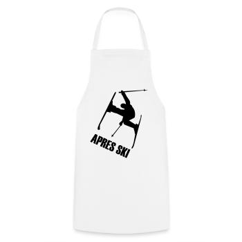 Ski, ski, ski, après-ski, freeski, hiver - Tablier de cuisine - blanc - Devant - AI Model Male 185 dark (185cm)