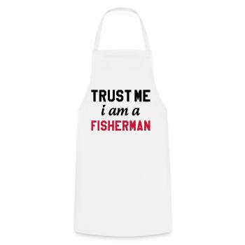 Trust Me I am a Fisherman - Tablier de cuisine - blanc - Devant - AI Model Male 185 dark (185cm)