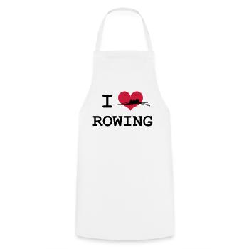 I Love Rowing - Cooking Apron - white - Front - AI Model Male 185 dark (185cm)