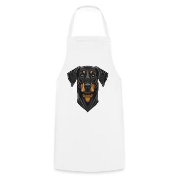 Dobermann - Tablier de cuisine - blanc - Devant - AI Model Male 185 dark (185cm)