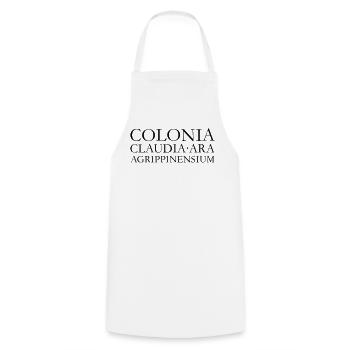 COLONIA CLAUDIA ARA AGRPPINENSIUM Vintage Schwarz - Kochschürze - Weiß - Vorne - AI Model Male 185 dark (185cm)