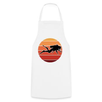 Plongée en Egypte Coraux - Tablier de cuisine - blanc - Devant - AI Model Male 185 dark (185cm)