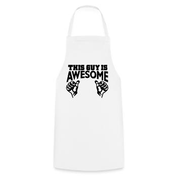 awesome - Cooking Apron - white - Front - AI Model Male 185 dark (185cm)