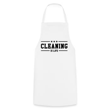 Cleaning is life ! - Tablier de cuisine - blanc - Devant - AI Model Male 185 dark (185cm)