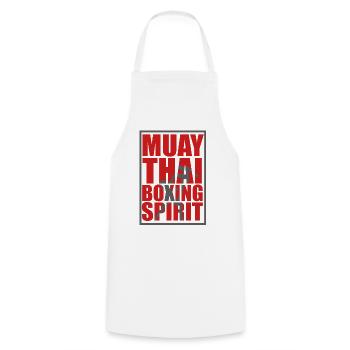 Muay thai - Tablier de cuisine - blanc - Devant - AI Model Male 185 dark (185cm)
