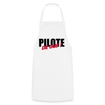 Pilote de ouf ! - Tablier de cuisine - blanc - Devant - AI Model Male 185 dark (185cm)