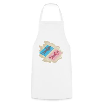 Ange et diable sur la plage - Tablier de cuisine - blanc - Devant - AI Model Male 185 dark (185cm)