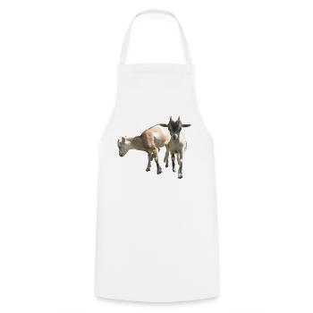two little goats - Cooking Apron - white - Front - AI Model Male 185 dark (185cm)
