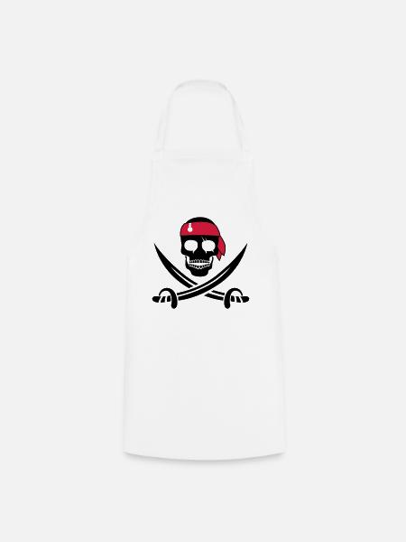Piraten Totenkopf - Kochschürze - Weiß
