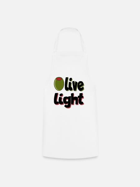 Olive LIght - Kochschürze - Weiß