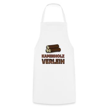 Kaminholz Verleih Feuerholz Vermietung Geschenk - Kochschürze - Weiß - Vorne - AI Model Male 185 dark (185cm)