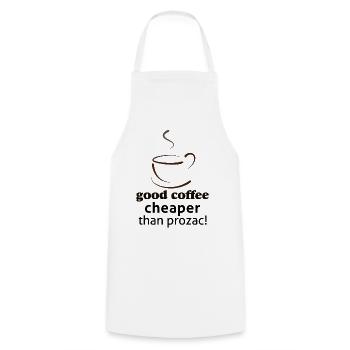 Guter Kaffee billiger als prozac - Kochschürze - Weiß - Vorne - AI Model Male 185 dark (185cm)