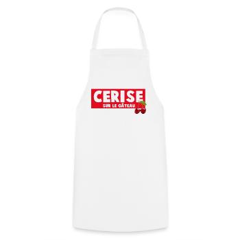 Cerisier Sur Le Gâteau Impression Humoristique - Tablier de cuisine - blanc - Devant - AI Model Male 185 dark (185cm)