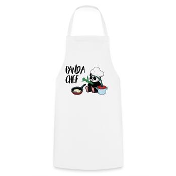 Panda Koch - Tablier de cuisine - blanc - Devant - AI Model Male 185 dark (185cm)