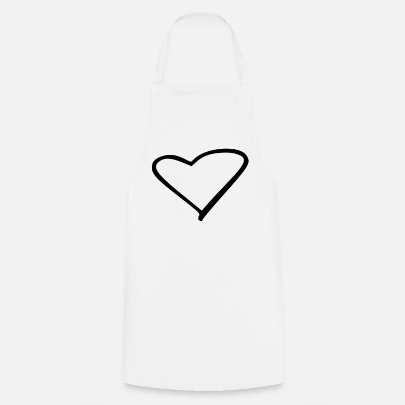 Heart - Cooking Apron - white