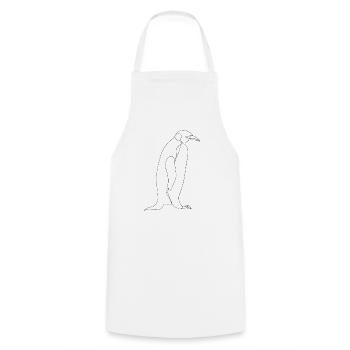 Penguin Drawing - Cooking Apron - white - Front - AI Model Male 185 dark (185cm)