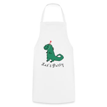 Party Dino T-Rex - Cooking Apron - white - Front - AI Model Male 185 dark (185cm)