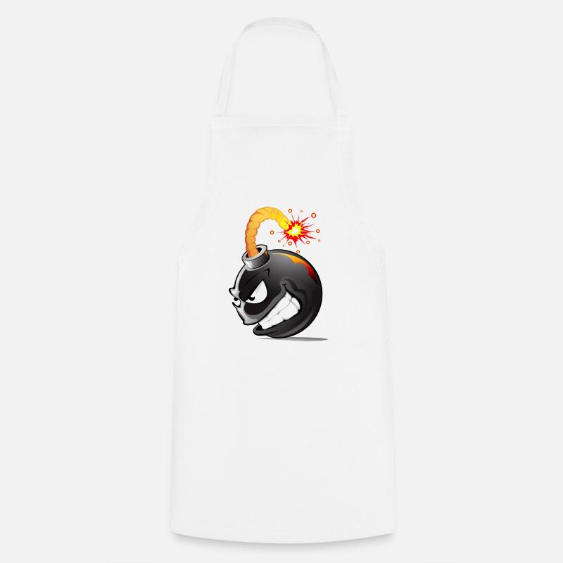 Bombe, bombe, bombe avec la face explosée bombe # - Tablier de cuisine - blanc
