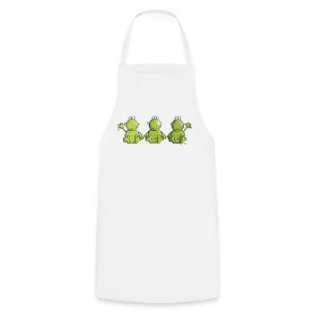 Frosch Trio - Kochschürze - Weiß - Vorne - AI Model Male 185 dark (185cm)