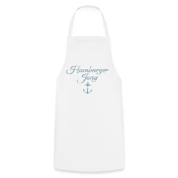 Hamburger Jung (Vintage Hellblau) Hamburg Anker - Kochschürze - Weiß - Vorne - AI Model Male 185 dark (185cm)