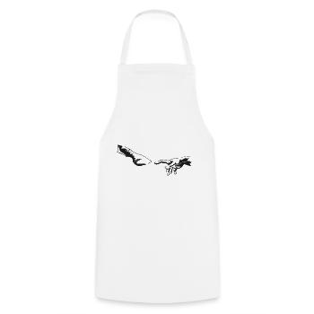 Les chevaux à la main - Tablier de cuisine - blanc - Devant - AI Model Male 185 dark (185cm)