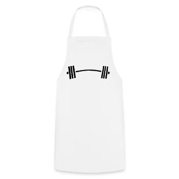 dumbbell barbell bent - Cooking Apron - white - Front - AI Model Male 185 dark (185cm)