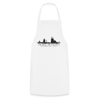 UBI BENE IBI COLONIA Kölner Skyline von Köln - Kochschürze - Weiß - Vorne - AI Model Male 185 dark (185cm)
