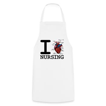 Nurse - Cooking Apron - white - Front - AI Model Male 185 dark (185cm)