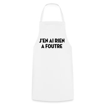 J'en ai rien à foutre / Humour / Drôle / Blague - Tablier de cuisine - blanc - Devant - AI Model Male 185 dark (185cm)
