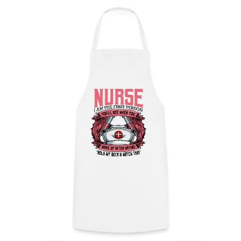 Nurse - Cooking Apron - white - Front - AI Model Male 185 dark (185cm)