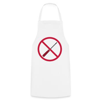 no screwdrivers forbidden sign mech - Cooking Apron - white - Front - AI Model Male 185 dark (185cm)