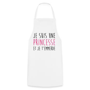 Je suis une Princesse et je t'emmerde Fille Femme - Tablier de cuisine - blanc - Devant - AI Model Male 185 dark (185cm)