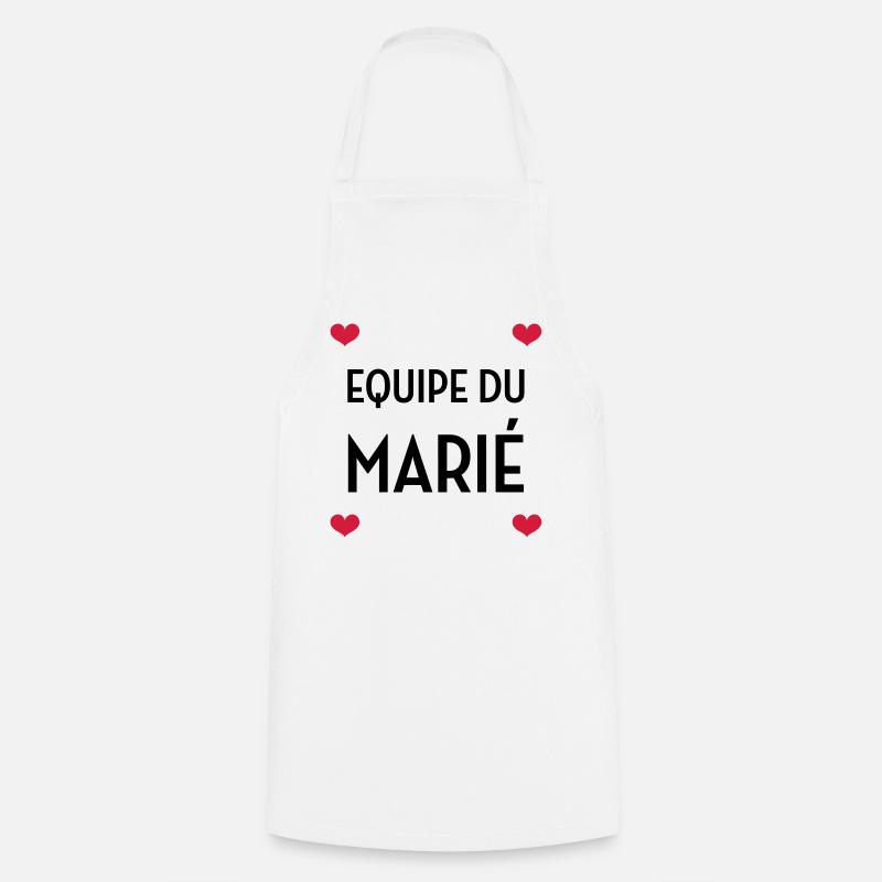 Equipe du Marié / Mariage / EVJF / EVG / Amour - Tablier de cuisine - blanc