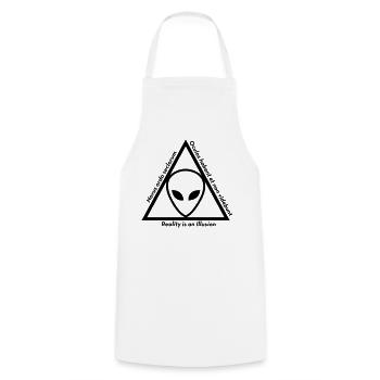 Ovni Ufo Extraterrestre Espace Geek Planète - Tablier de cuisine - blanc - Devant - AI Model Male 185 dark (185cm)